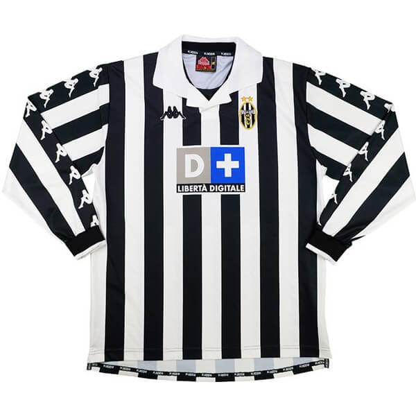 Camiseta Juventus Primera equipación ML Retro 1999 2000 Negro Blanco